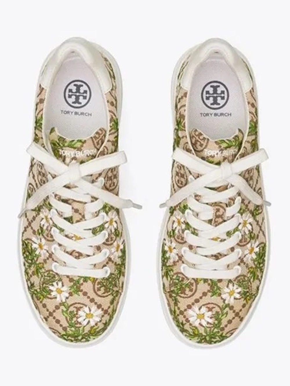 Tory Burch Howell T-Monogram Embroidered Floral Jacquard Sneakers 8